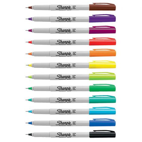 Markery permanentne Sharpie Ultra Fine, 12 kolory - 2